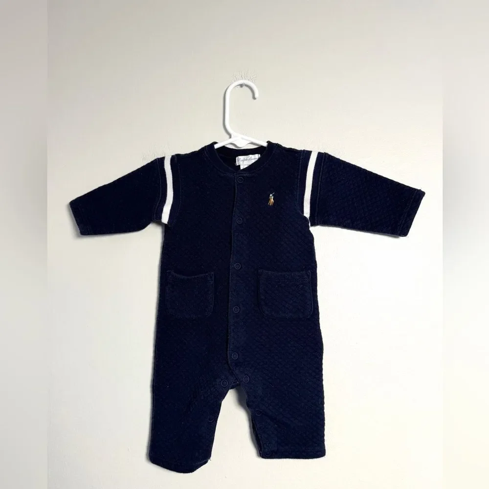 Ralph Lauren Blue Quilted One Piece for Baby - Size 6 Months